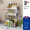 Stainless Steel Multi-layer Kitchen Rack: Spice, Knife Holder & Storage