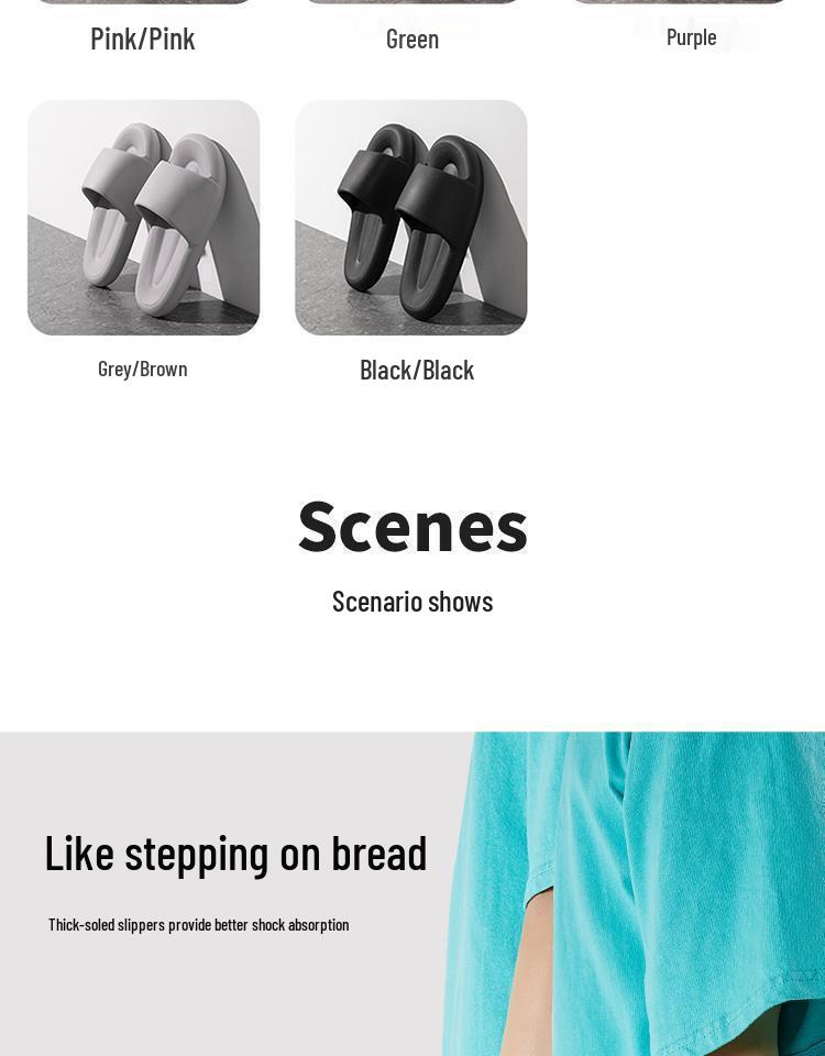 Men's and Women's Indoor Slippers: Soft Step, Silent, Non-slip EVA Summer Sandals, Suitable for Outdoor Use