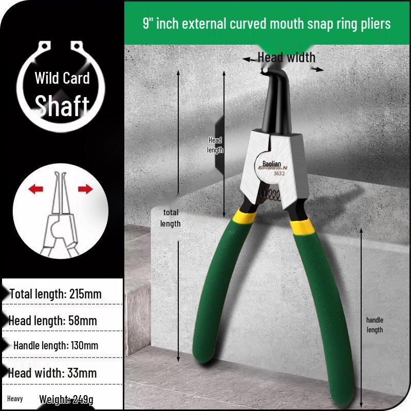 Multifunctional Yellow Retaining Ring Pliers Set: Internal & External Circlip and Spring Pliers