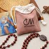 with Storage Bag Handmade Rosary Necklace Dalbergia Microphylla Crucifix Pendant Chain  Christian