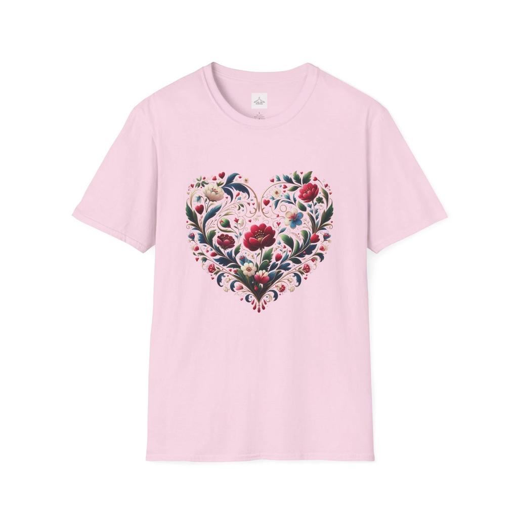 Floral Heart T-Shirt, Unisex Tee, Boho Chic Top 5