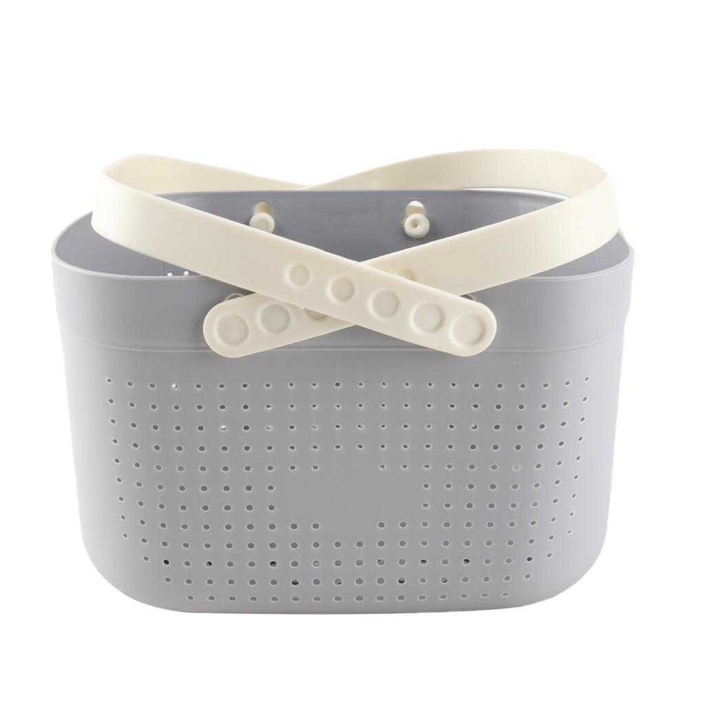 Portable Shower Basket with Ventilation Holes Large Capacity Plastic Portable Storage Basket with Handles for Bathroom