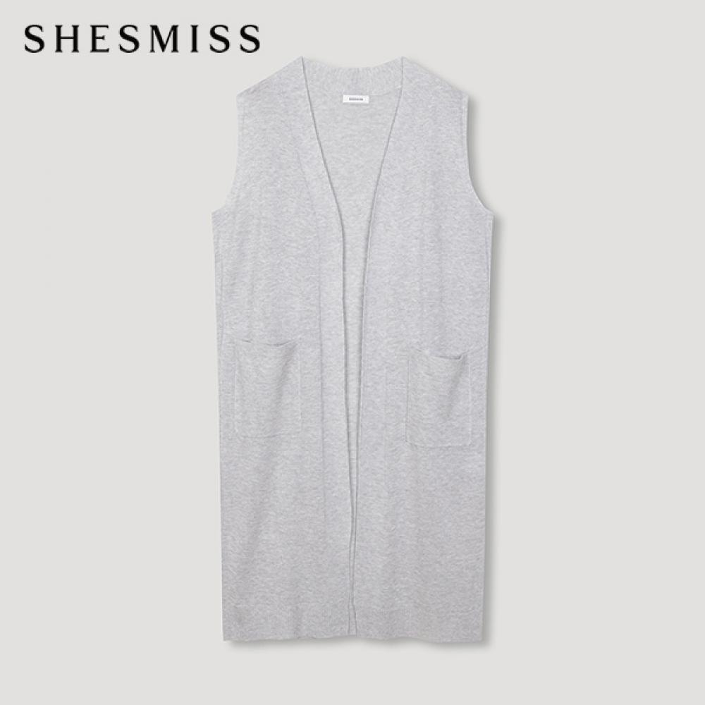 

She S miss Открытый длинный трикотажный жилет SSkvtn22010 Lg light gray/55