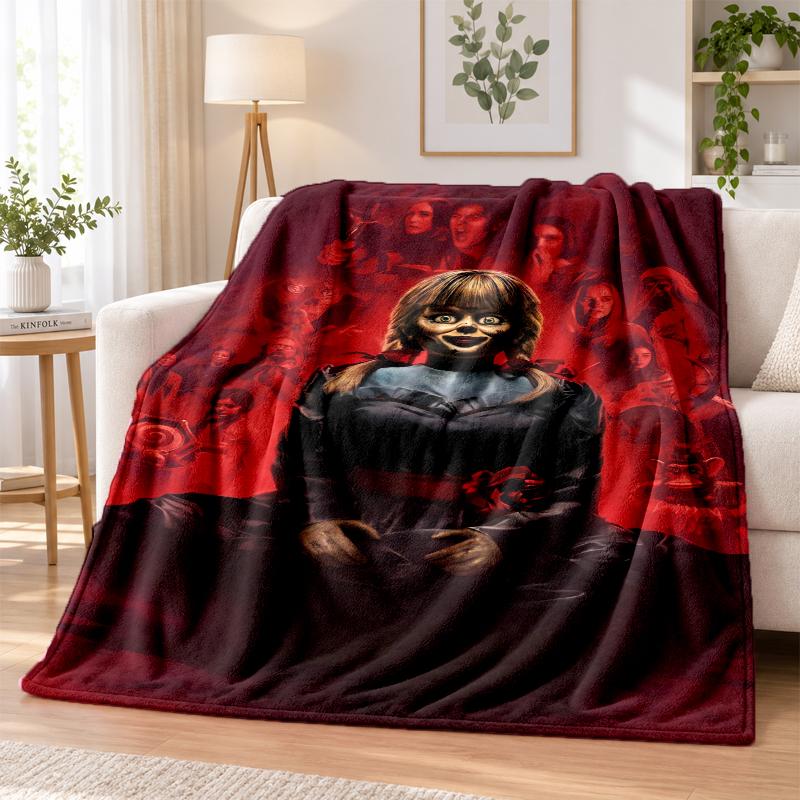 The Conjuring Annabelle Flannel Throw Blanket Soft Warm Cozy For Sofa Bed Indoor Home Bedroom Use