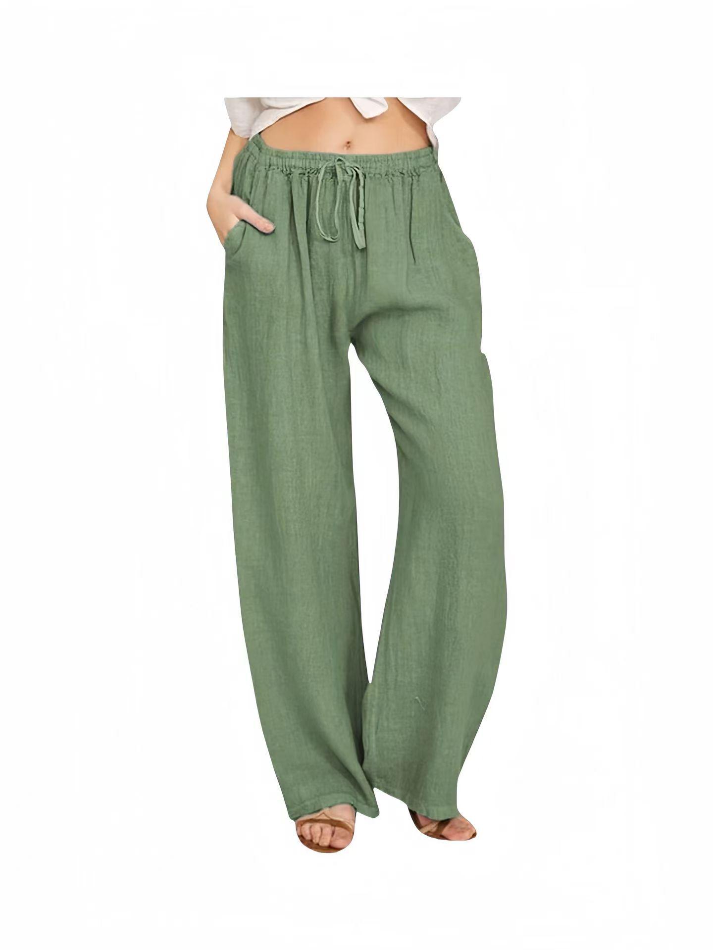 

2024 Европейские и американские повседневные хлопково-льняные женские брюки для йоги XL