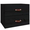 820984 vidaXL Wall-Mounted Bedside Table Black 50x36x40 Cm