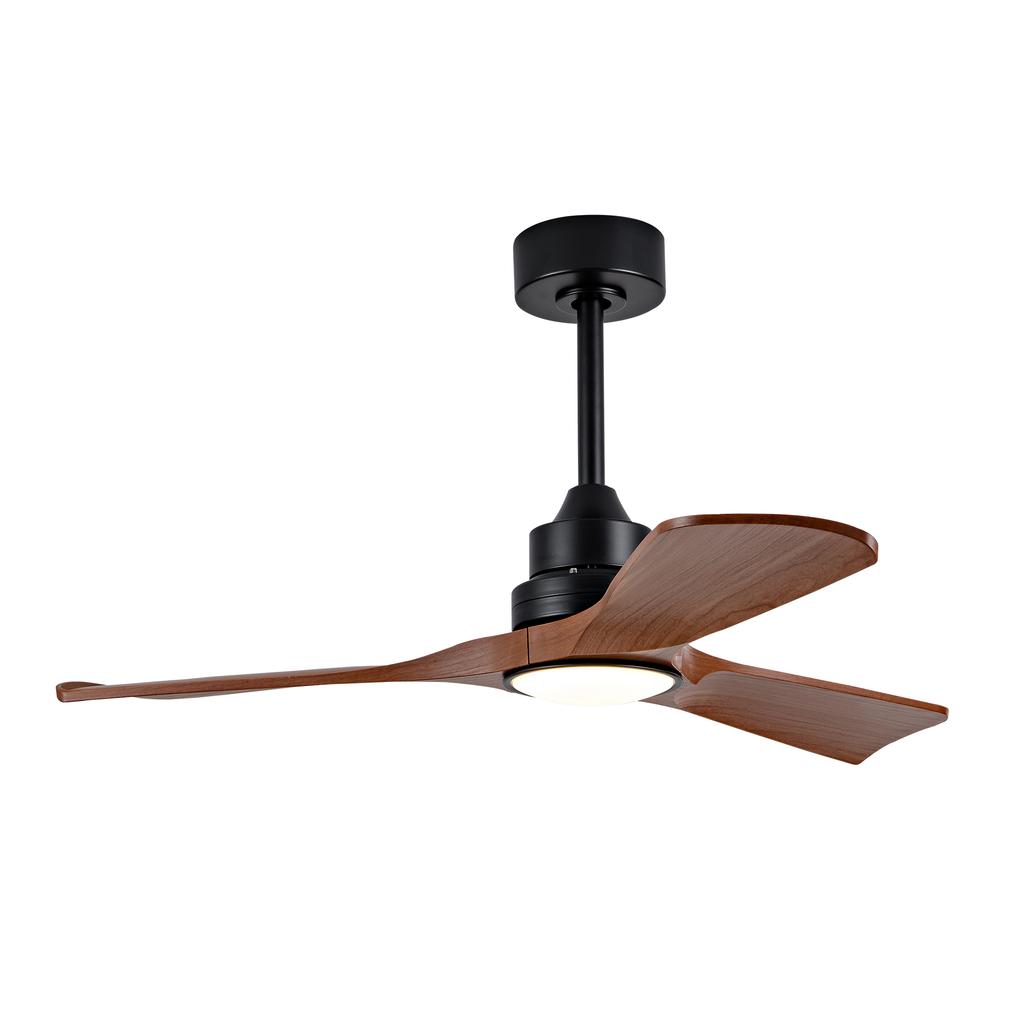 42-Inch Ceiling Fan with Light and Remote Control, Dimmable, Walnut Color, Quiet DC Motor, Indoor and Outdoor, for Patio, Bedroom, Office (no M