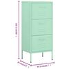 Storage Cabinet Mint Green 42.5 x 35 x 101.5 cm Steel