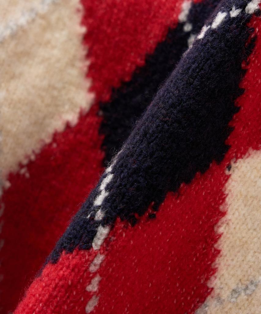 Seteo (W) Argyle V-Neck Pullover Knit Red