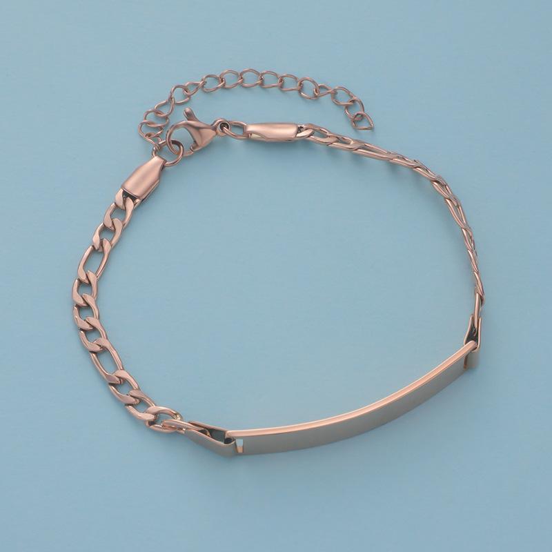 Rostfritt stål Laserbokstäver Armband Personliga presentsmycken