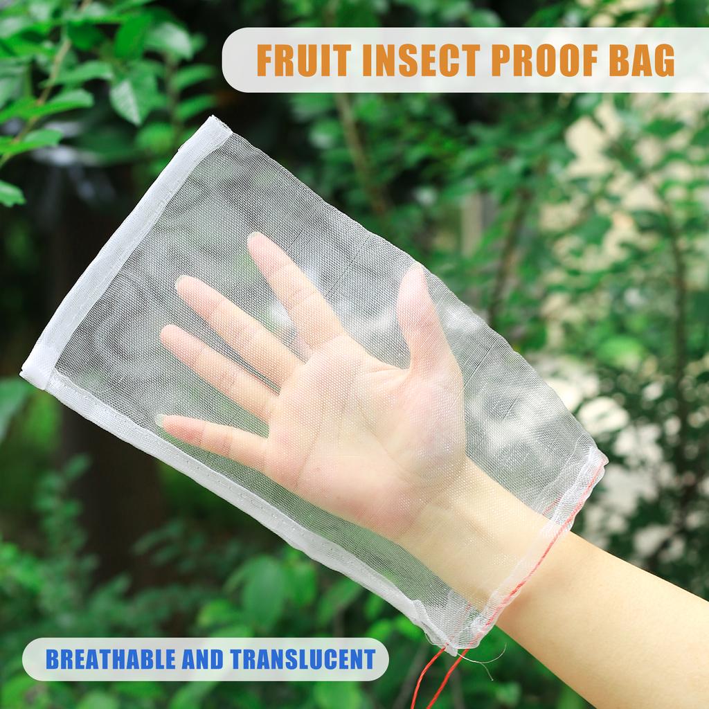 Fruit Protection Bag Anti-Bird Mesh Pest Control Device Grow Gardening Strawberry Grape Drawstring Bag Mesh Pouch 20Pcs
