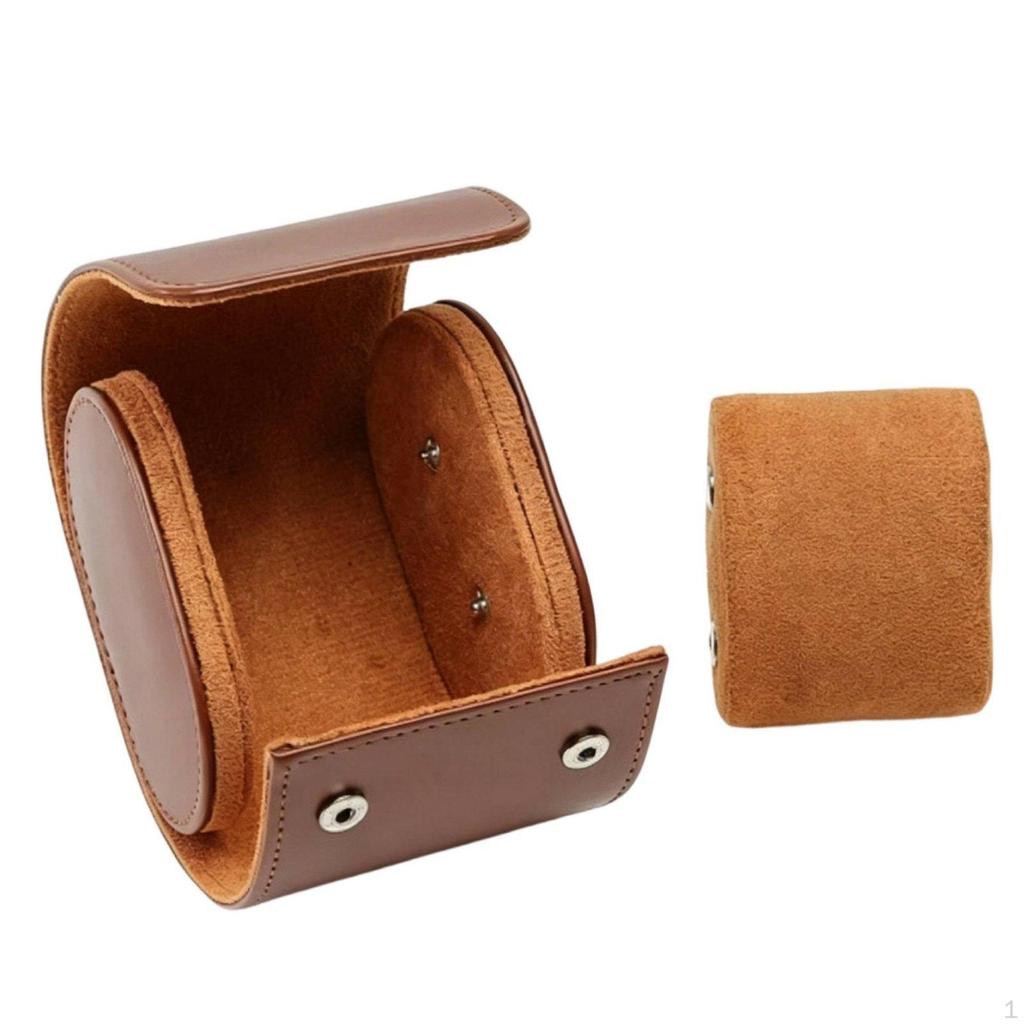 Leather Watch Case Dustproof Storage Box Shielded for Display Black