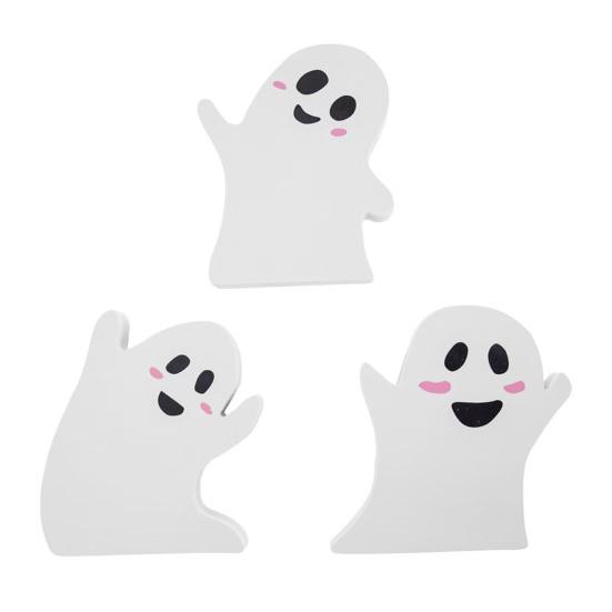 

3 шт./набор Хэллоуин Привидение Многоярусное украшение для подноса Фермерский дом Деревенский Деревянный Мультяшный Призрак Настольная табличка Многоярусный поднос Настольное украшение 1 Set
