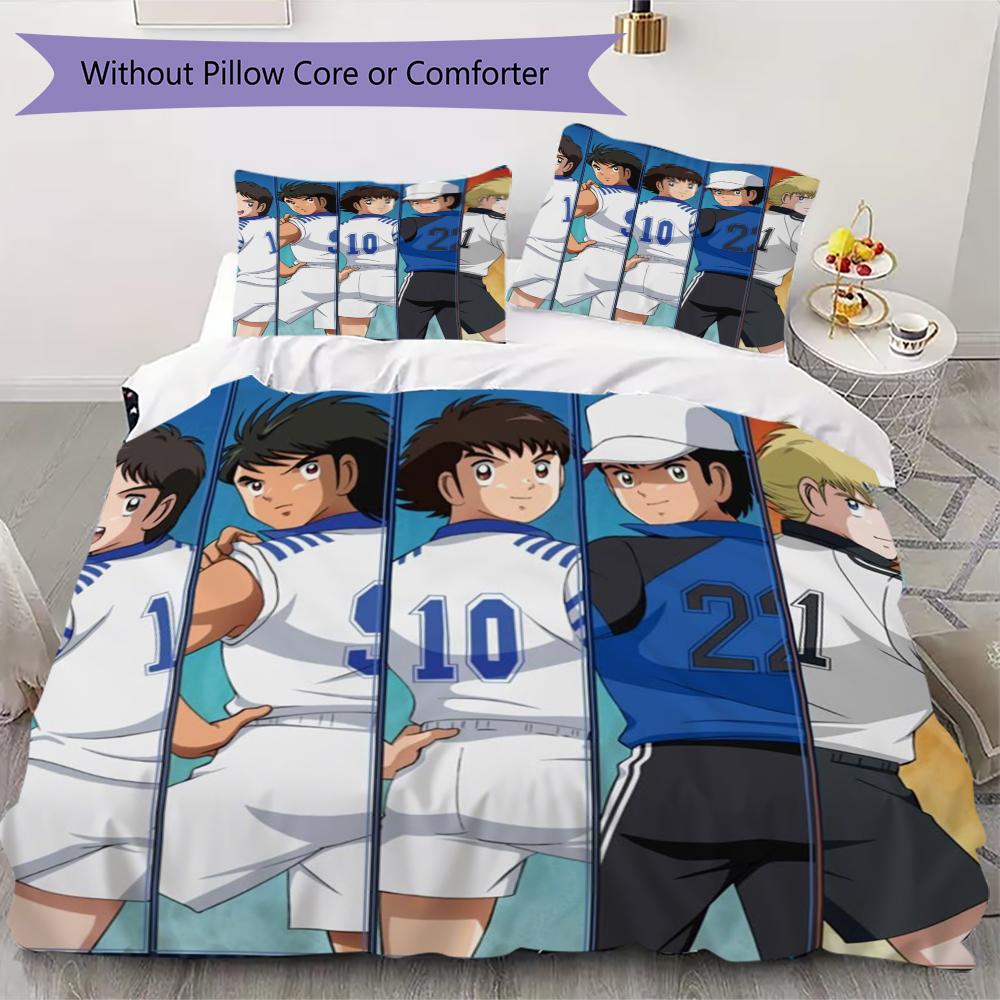 

Captain Tsubasa Pattern Bedding uilt Set uilt Cover Pillowcase Home Decoration Birthday Gift (1 * duvet cover + 2 * pillowcase without core) 135x200cm