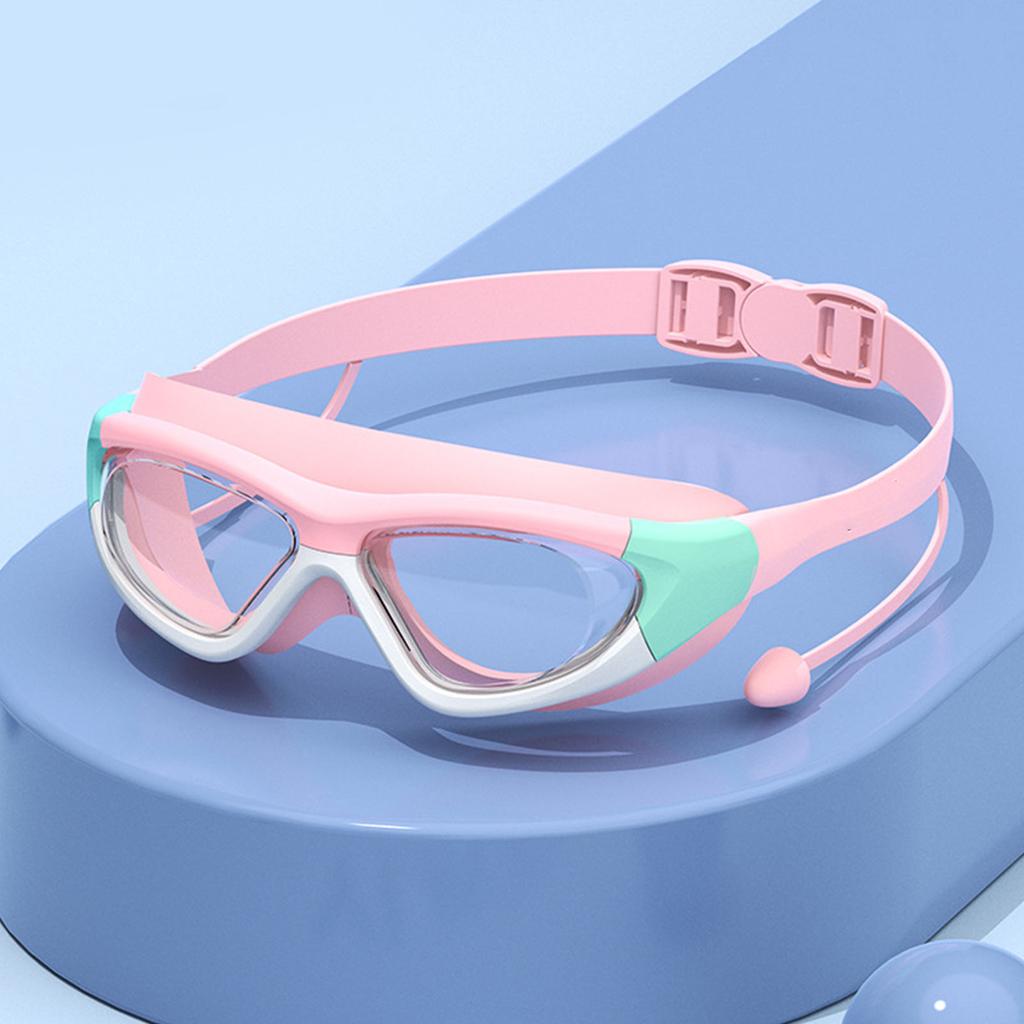 Kids Swim Goggles Fog Free Professional Waterproof Clear View Swimming Water Pool Goggles for Boys Girls Pink Red
