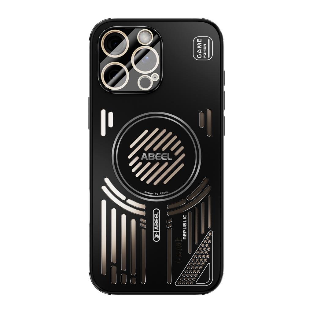 For iPhone 16 Pro Max Magnetic Case Aluminium Alloy+PC+TPU Hollow Heat Dissipation Phone Cover