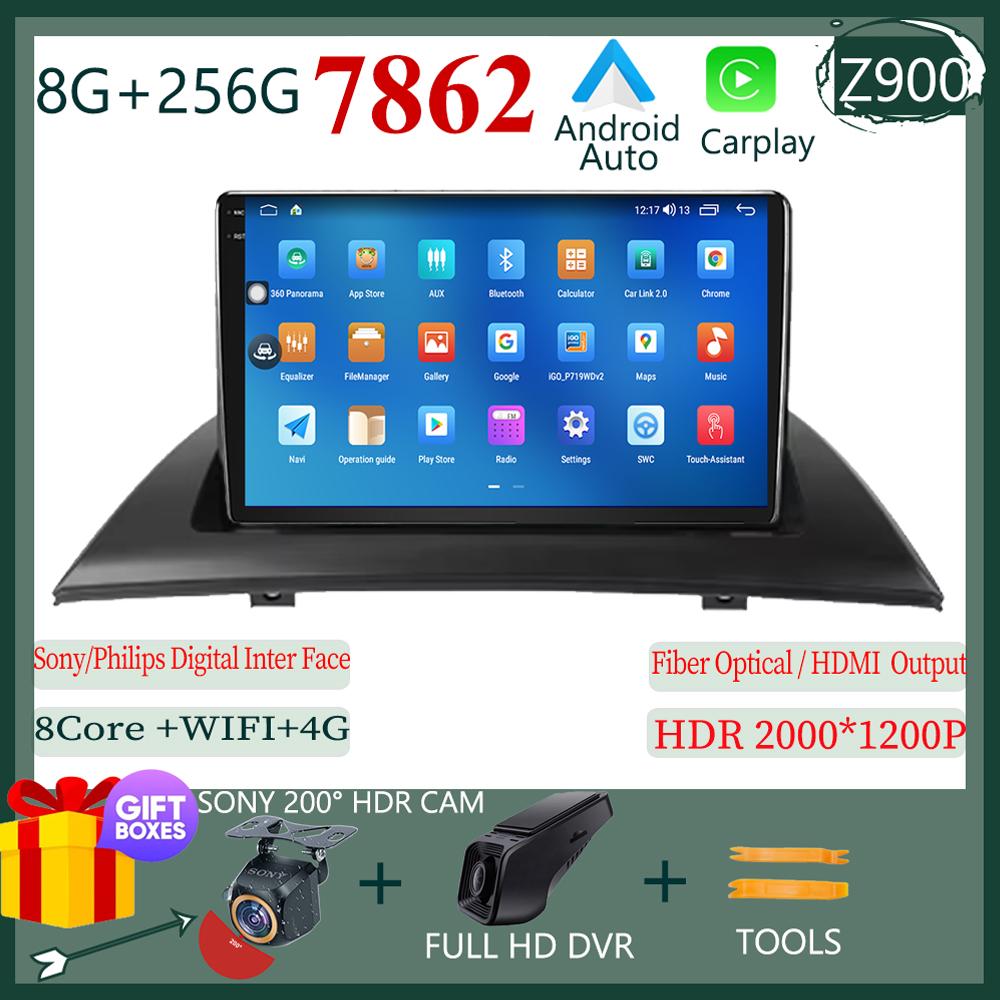Android 14 Multimedia For BMW X3 E83 2003 - 2012 Car Stereo Radio QLED Player GPS Navigation Carplay Auto HDR Wifi 5G NO 2DIN