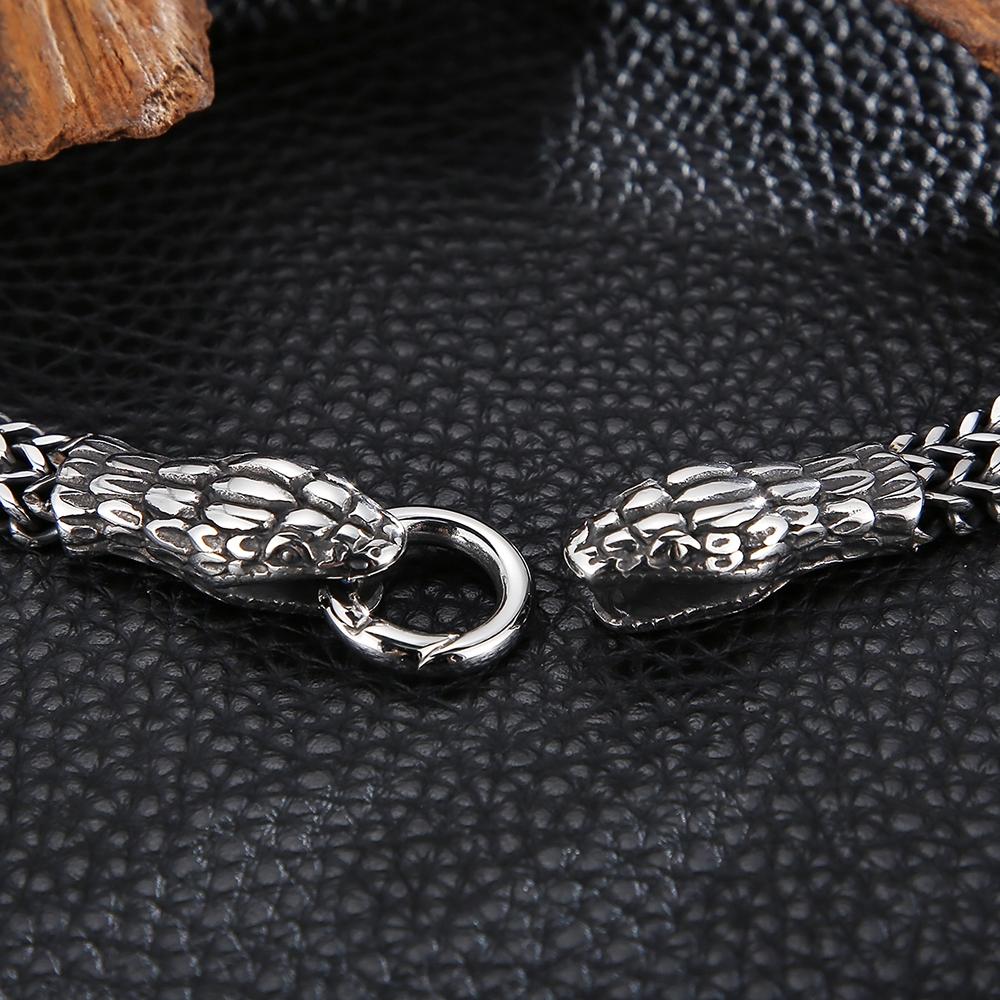 8mm Curb Link Chain Men 'S Neck Necklaces For Men Gothic Stainless Steel Snake Style Male Man Necklace 60cm Long Viking Jewelry