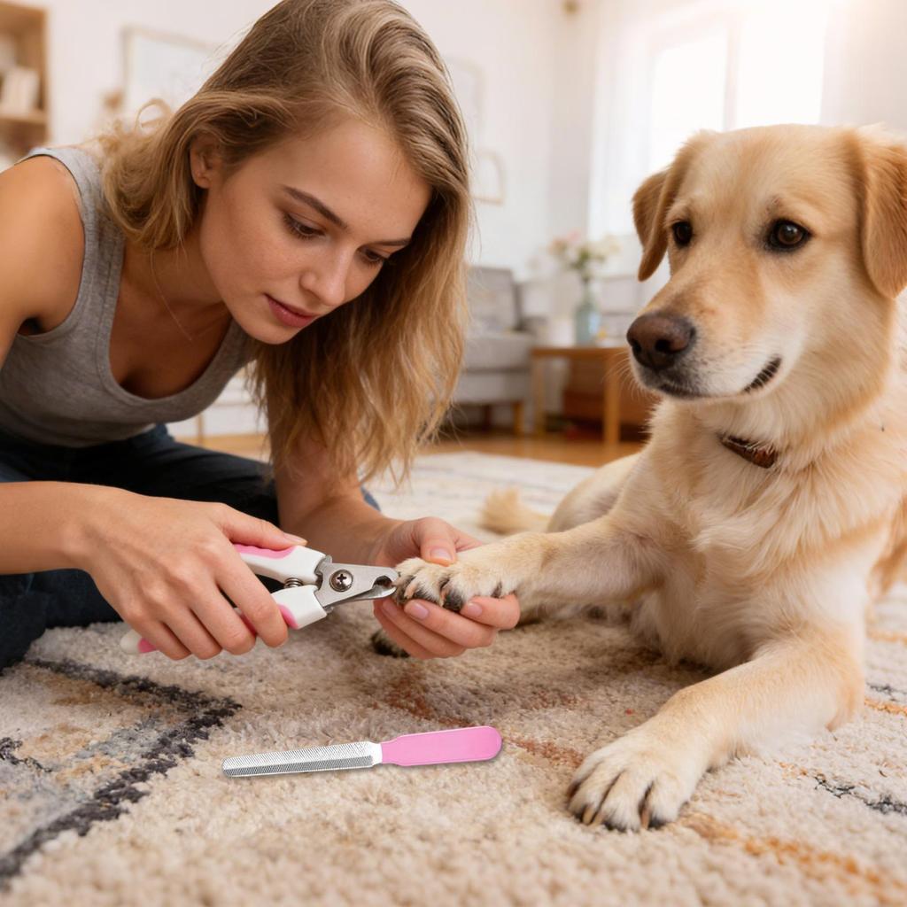 Stainless Steel Dog Nailclippers Non-Slip Manual Dog Toenail Clippers for Grooming for Home Indoor Travel All Breeds Seniors
