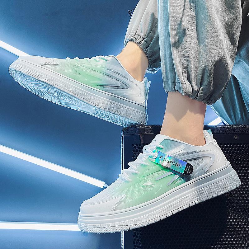 

Мужская универсальная весенняя тонкая спортивная обувь из дышащей сетки с градиентом цвета, повседневная мужская обувь 44 серый