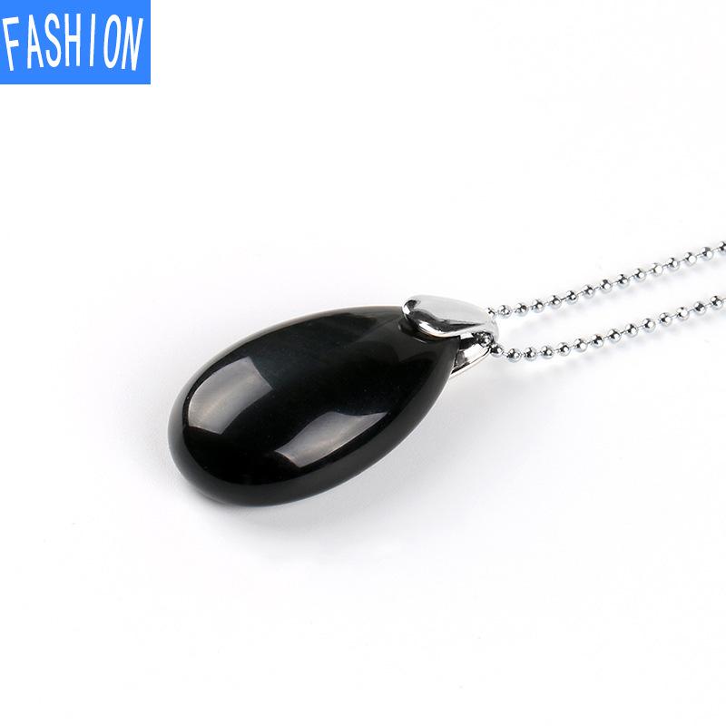 

Популярная подвеска-капля из натурального камня с кристаллами ауры obsidian