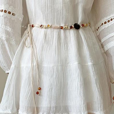 Vintage Ethnic Style Handwoven Belt Women'S Dress Decorative Waist Chain Versatile Bohemian Y2K Belt