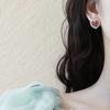 High-end and Elegant Heart-shaped Earrings with Pink Ear Studs As Accessories