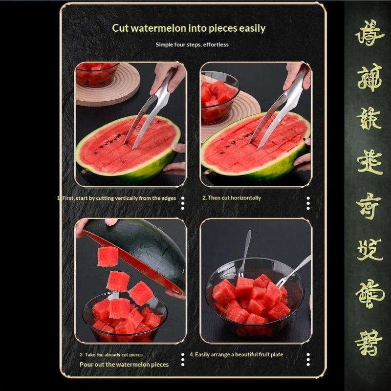 1 Set Lebensmittelqualität Wassermelonenschneider Multifunktionales Sommer-Fruchtschneidewerkzeug Perfekt für Küche BBQ Party Picknicks