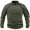 Men's Winter Solid Color Warm Zipper Fleece Pullover Windproof Outdoor Pullover Long Sleeve Shirt