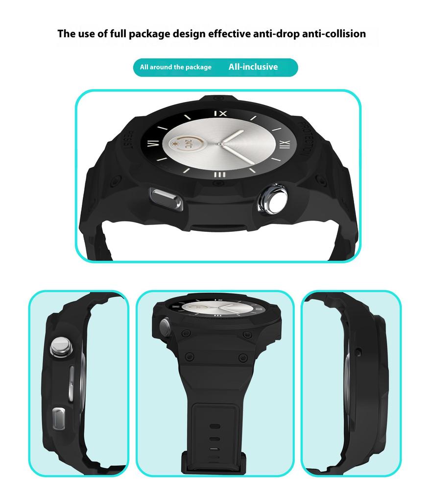 For Huawei Watch GT 5 46mm/GT 4 46mm TPU Watchband Integrated with Anti Drop Watch Case