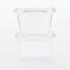 MUJI Microwaveable Food Containers with Pack of 2 Lids, Semi-Transparent, Square, 900mL, (MDP01A3S)
