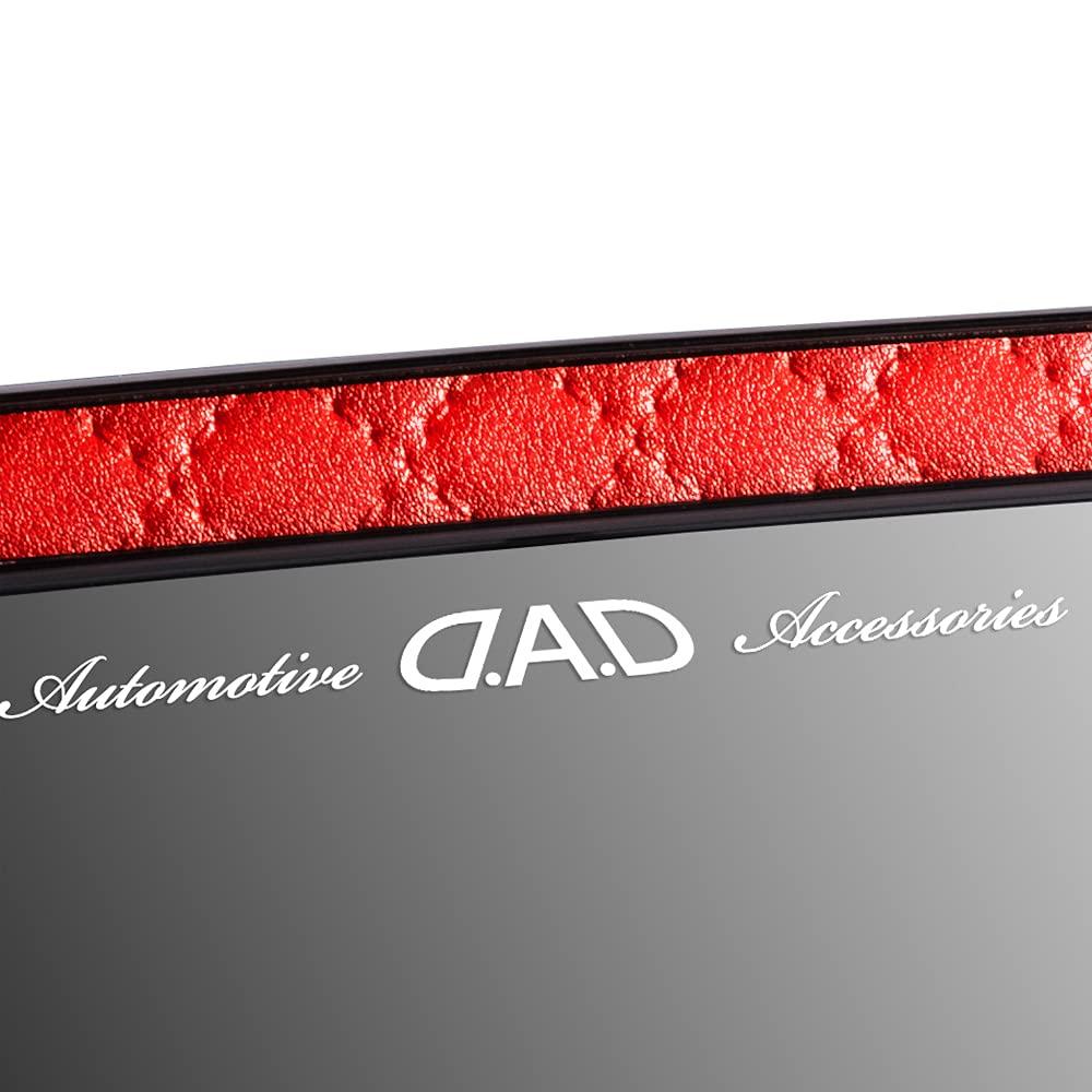 DAD GARSON Mirror Type Quilted Red Rearview Room Rearview Expanded Field of Car Universal Car Interior Easy Installation D.A.D [HA626-01-02] Mirror,