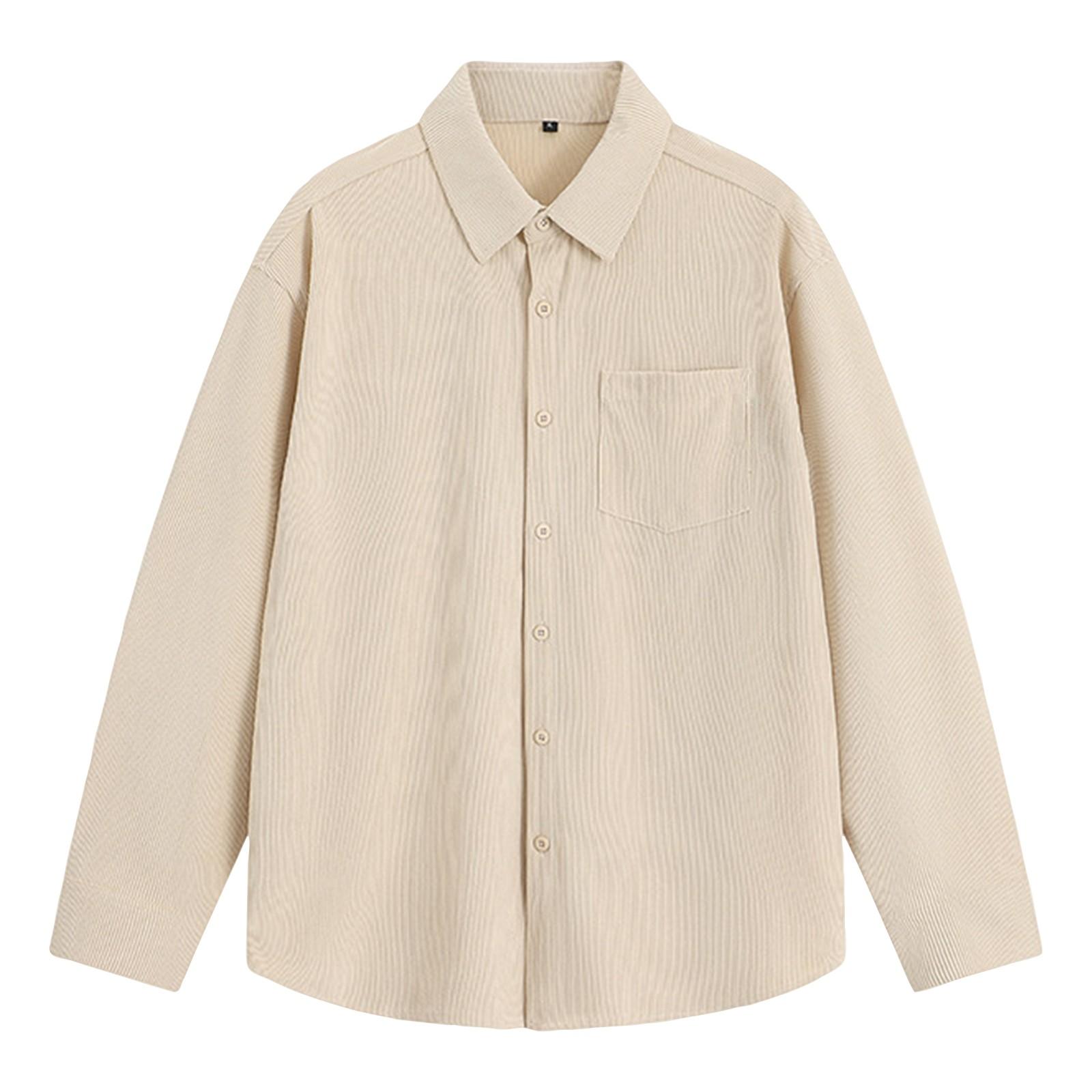 

Мужская повседневная удобная вельветовая рубашка с длинным рукавом, топ с лацканами XXL