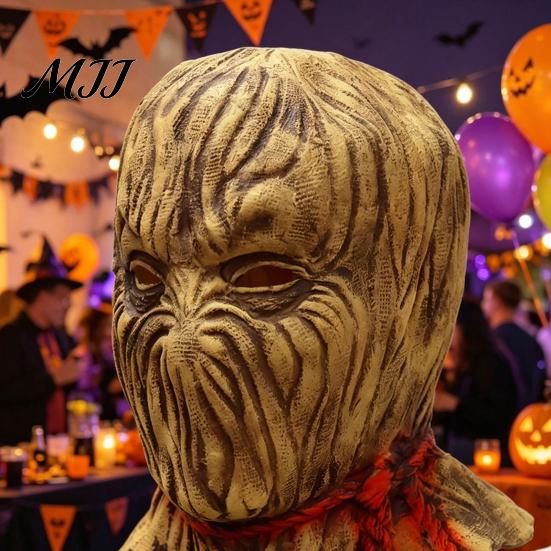 Flexible Horror Masque Scarecrow Halloween Latex Adult Full Head Cosplay Scary Costume for Party Masquerade