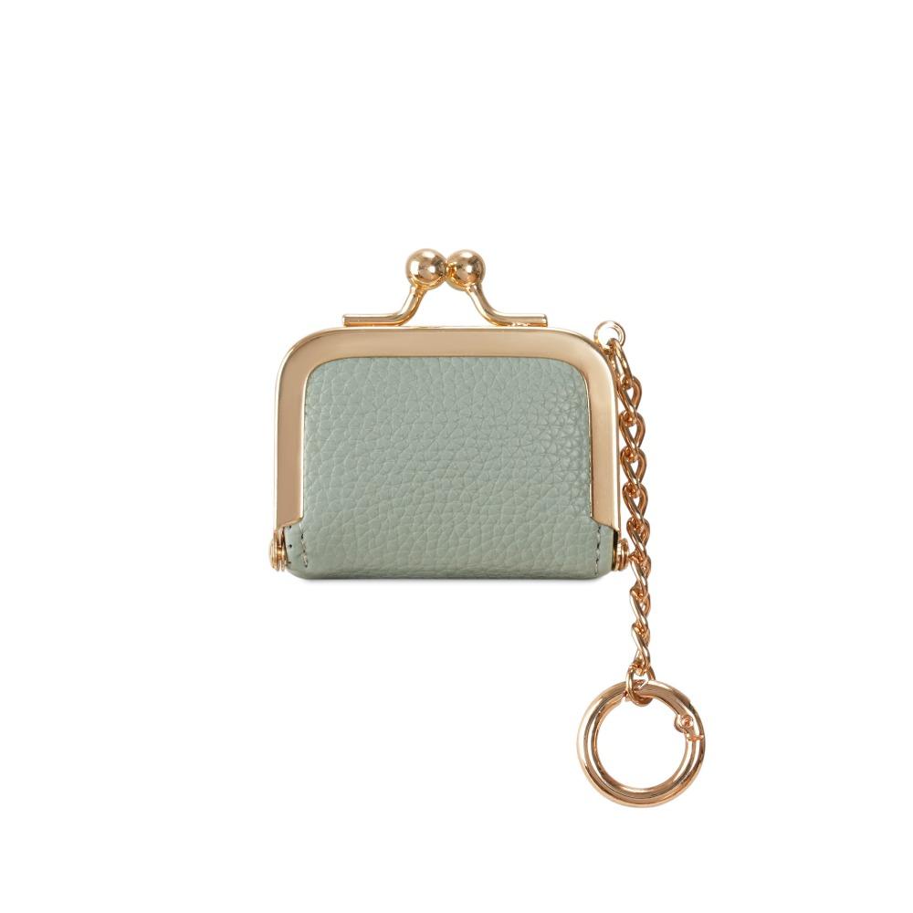 Multicolored Kiss Lock Coin Purse With Keychain Small Item Bag Simple Leather Jewelry Bag Ring
