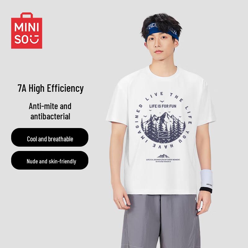 MINISO Men s Loose Fit Anti-Bacterial Short Sleeve T-Shirt 2XL