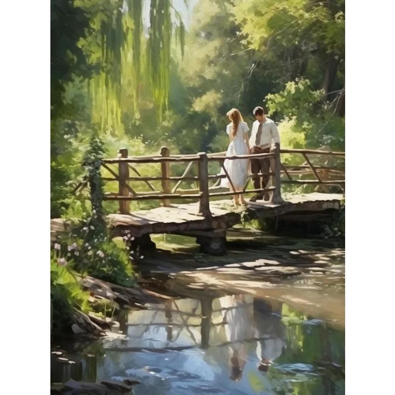 

Vintage Romanticism Couple Painting Posters and Prints Canvas Printing Romantic Wall Art Picture for Living Room Home Decor Gift 21X30CMNo Framed