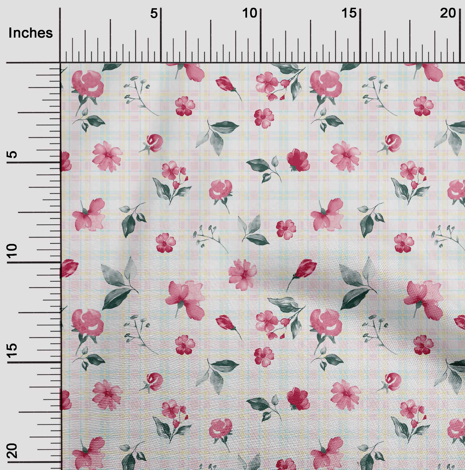 

oneOone Бавовняна гнучка тканина в клітку|Тканина з аквареллю листя та квіти з квітковим принтом BTY 40 дюймів 42 Inch - Viscose Chiffon білий