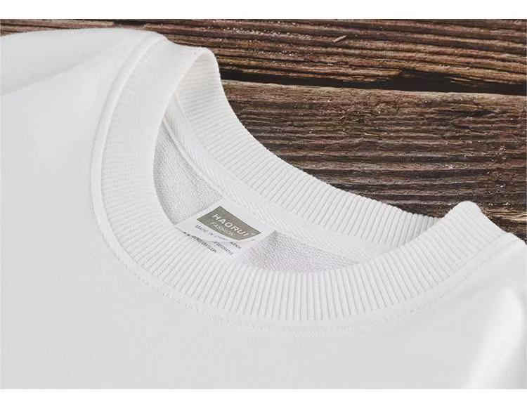 Unisex French Fish Embroidery Thin Round Neck Hoodie, Casual Long-Sleeved Design