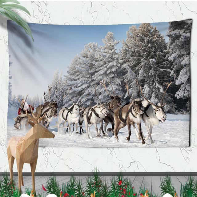Christmas Atmosphere Tapestry Celebrate Festival Christmas Tree Living Room Home Wall Background Hanging Decorative Tapestry