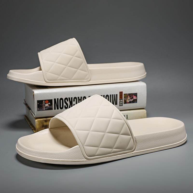 New One-word Slippers Men's Soft Thick Solid Color Sole Fashion Men's Shoes Soft Thick Sole Cool Slippers 2025 Couple