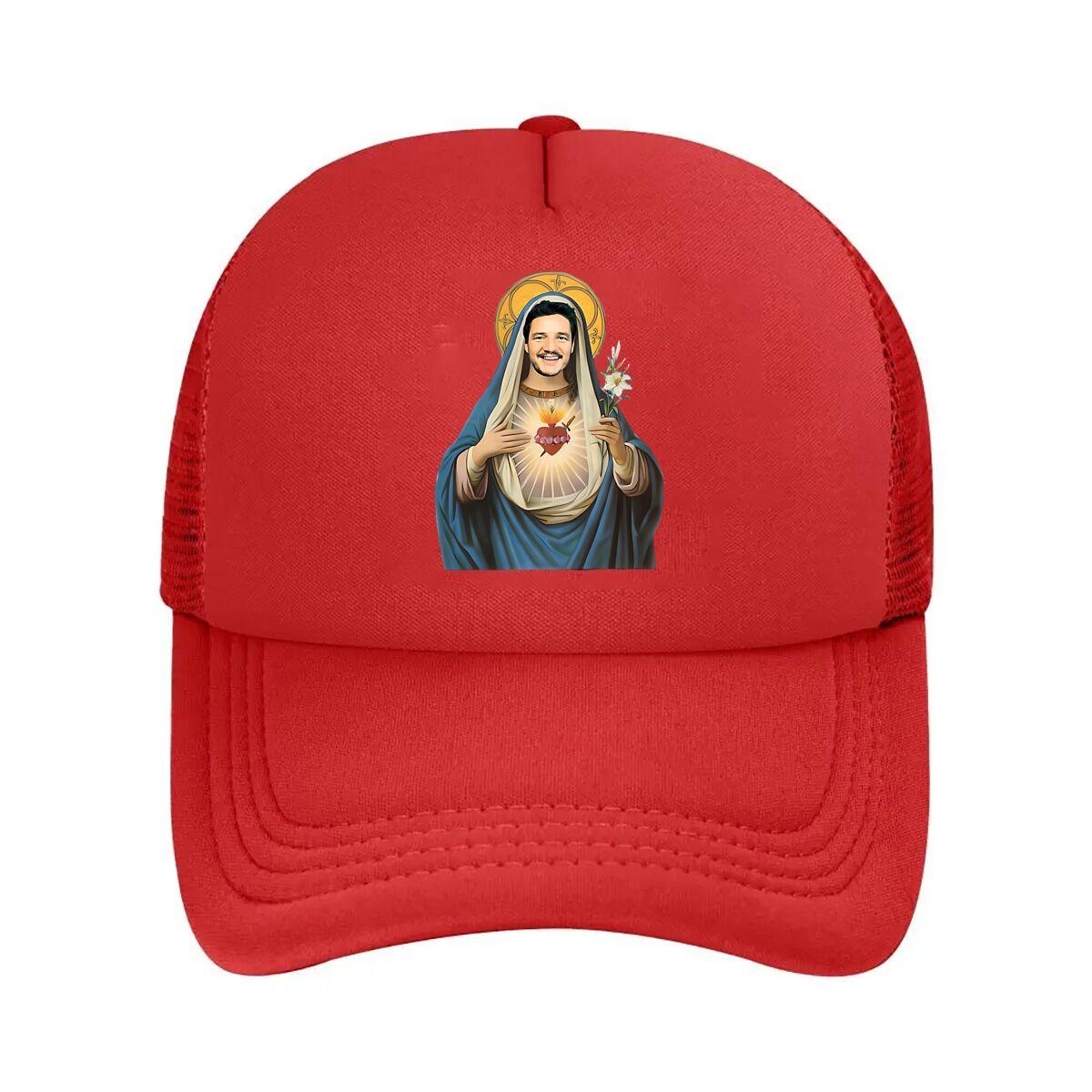 Religious Figure Parody Art Fashion Mesh Baseball Cap Breathable Casual Hats Outdoor For Unisexs And Womens One Size