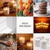 FIOLLU Aroma Candle by an Natural Soy Wax Smokeless Cotton Gift Harmony Drops (Sandalwood, Orange) [Supervised Aromatherapist] & Beeswax, Relaxing,