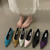 2024 Fashion Breathable Satin Flat Shoes Women's Mesh Casual Shoes Soft Rubber Sole Pointed Toe Slip-On Loafers