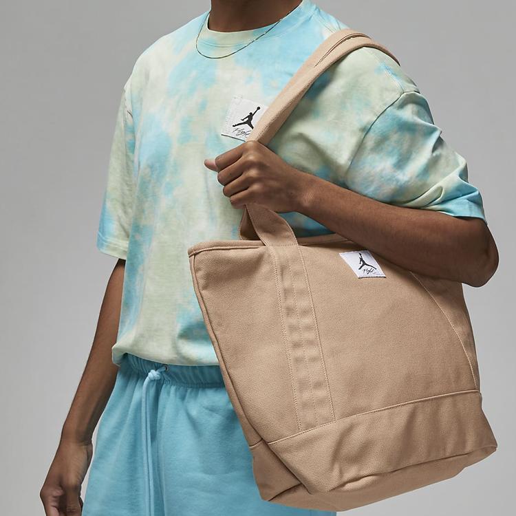Jordan Portable Versatile Zipper Closure Polyester Tote Bag Shopping Bag Shoulder Handbag Regular Women tote bags Desert-Brown WA0731-X6A