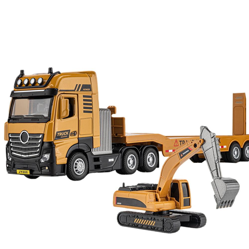 Engineering Vehicle Toys Acousto-optic Rebound Alloy Excavator Garbage Crane Mixer Dumper Model Gifts For Boys Girls