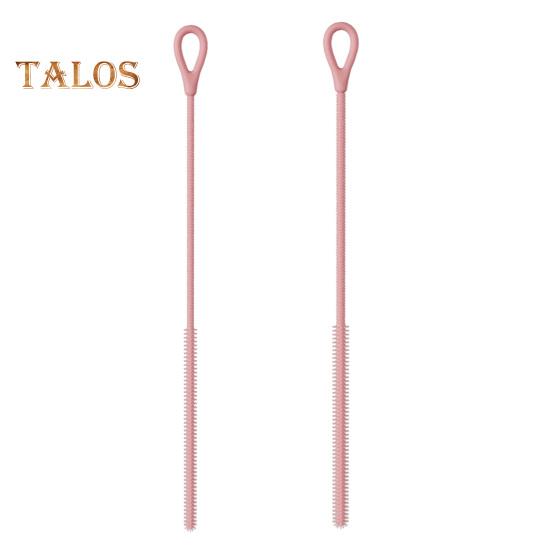 2-teiliges Silikon-Strohhalmbürsten-Set, Tiefenreinigungskraft, lebensmittelechte Milchtee-Fleckenentfernerbürste, rutschfester Griff, Strohhalm-Reinigungswerkzeug