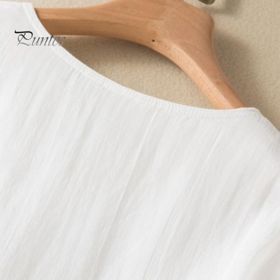 Léto Jaro Ženy Šaty Polorukávy Výstřih do V Linie A Volný lem Jednobarevný Knoflíček Dekor Dvouvrstvé řasené šaty Midi Délka do půli lýtek