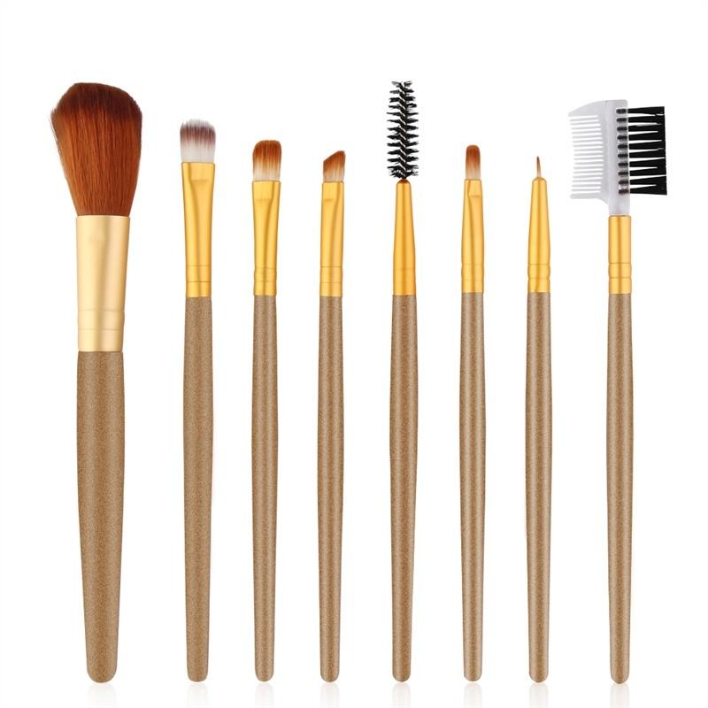 

8pcs Makeup Brushes Set Foundation Eyeshadow Eyeliner Eyebrow Lip Eyelashes Brush зелений