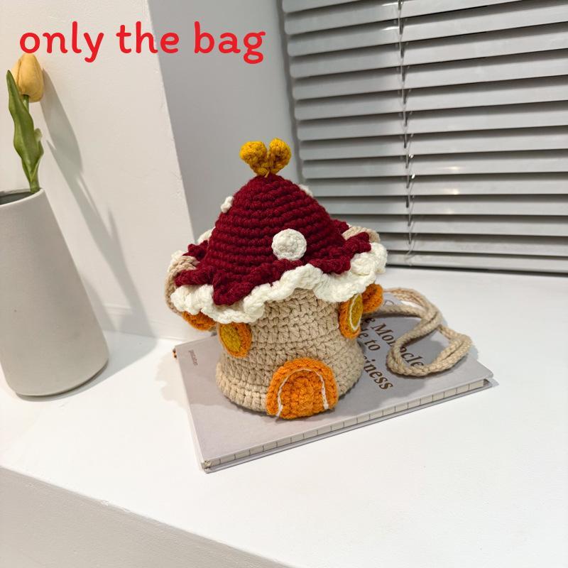 Knit Water Bucket Bag With Interior Pouch For Daily Casual Use
